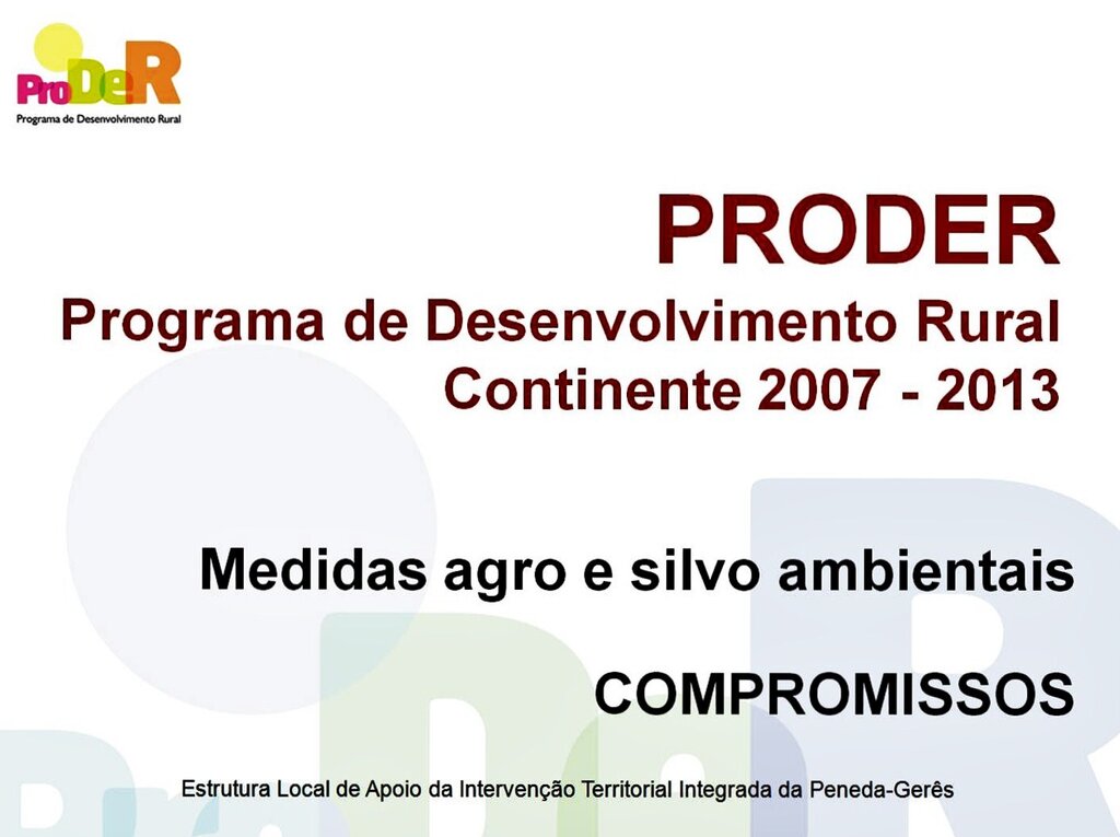PRODER (2007-2013) - Esclarecimento