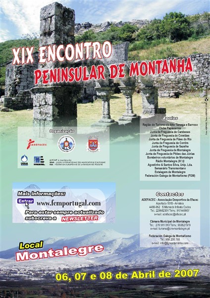 XIX Encontro Peninsular de Montanha (Montalegre - 6 a 8 Abril)