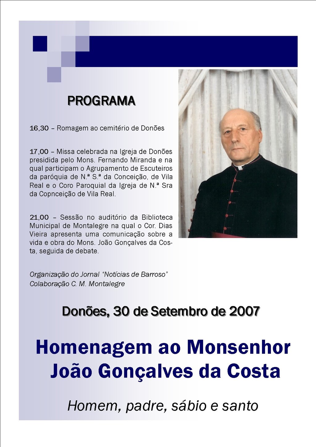 Homenagem ao Monsenhor Costa