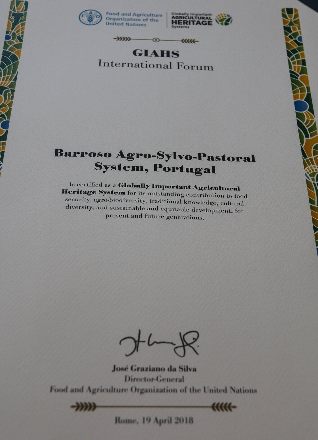 Barroso - Património Agrícola Mundial | Cerimónia de certificação