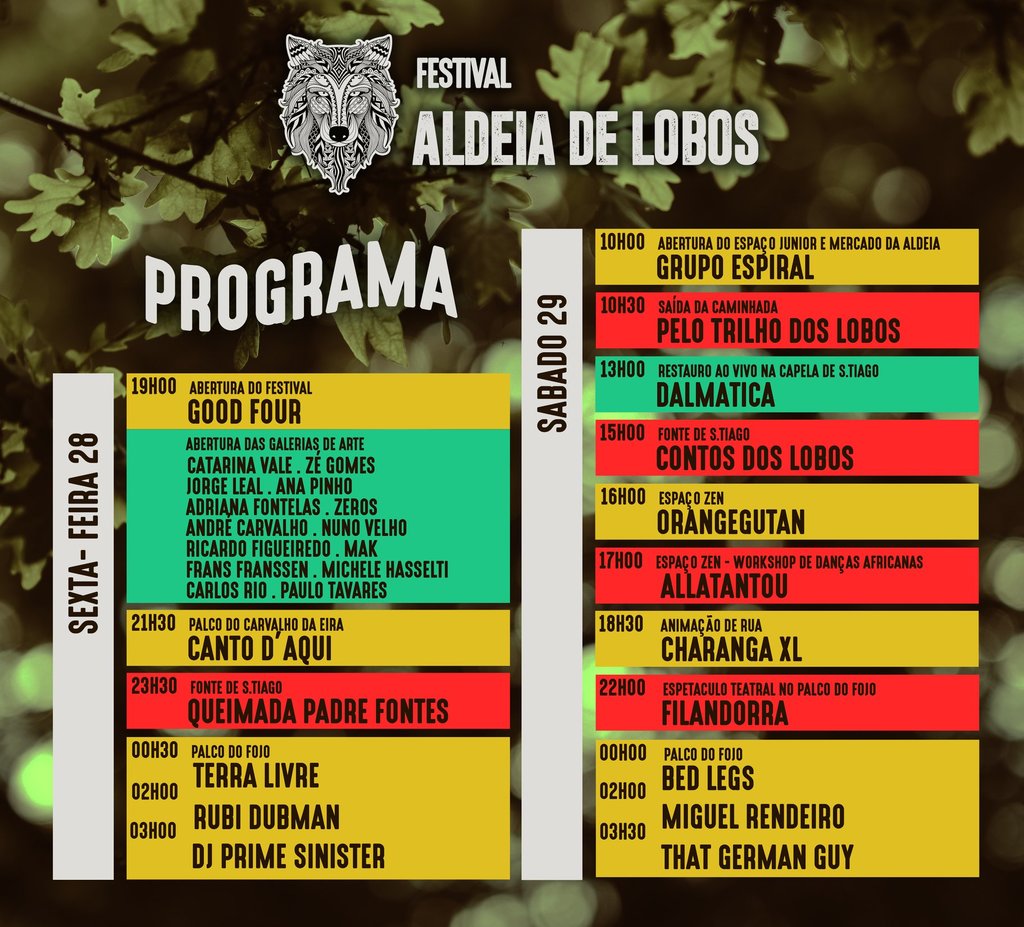 FAFIÃO - Festival Aldeia de Lobos (28 e 29 junho 2019) Programa