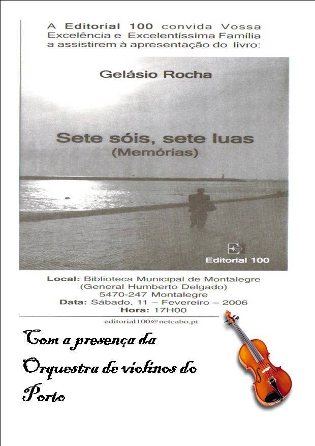 Gelásio Rocha lança "Sete sóis, sete luas" no Auditório da Biblioteca Municipal de Montalegre