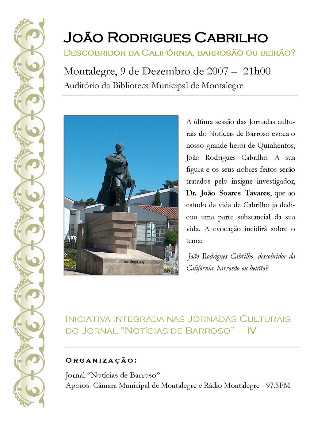 Homenagem a Cabrilho