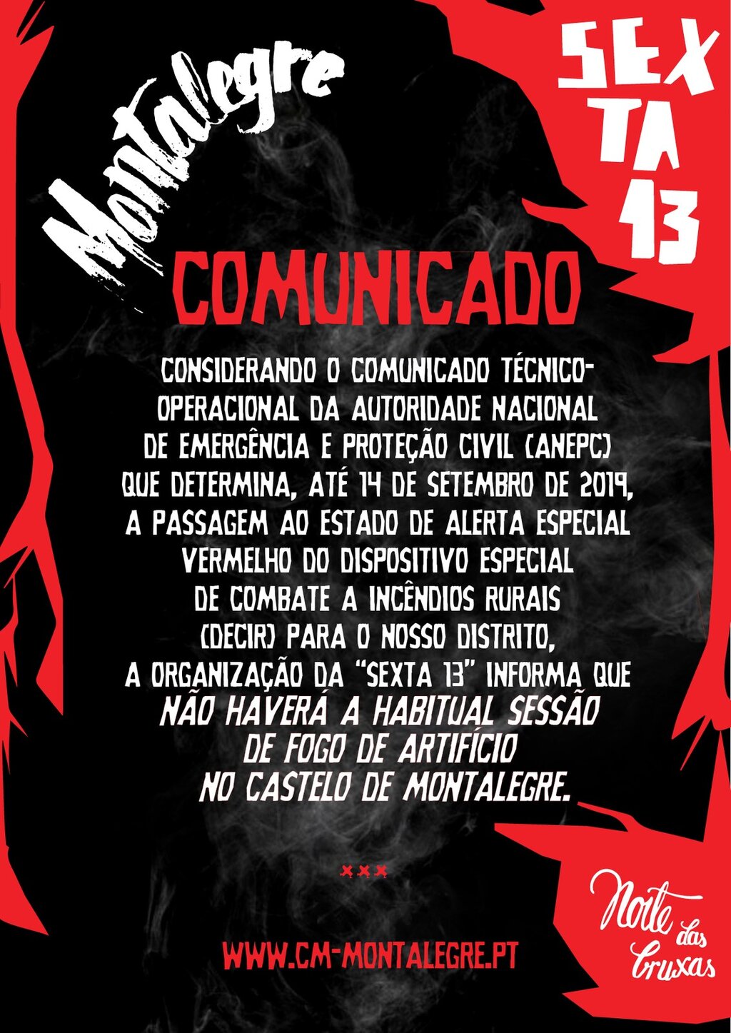 "Sexta 13" | Comunicado