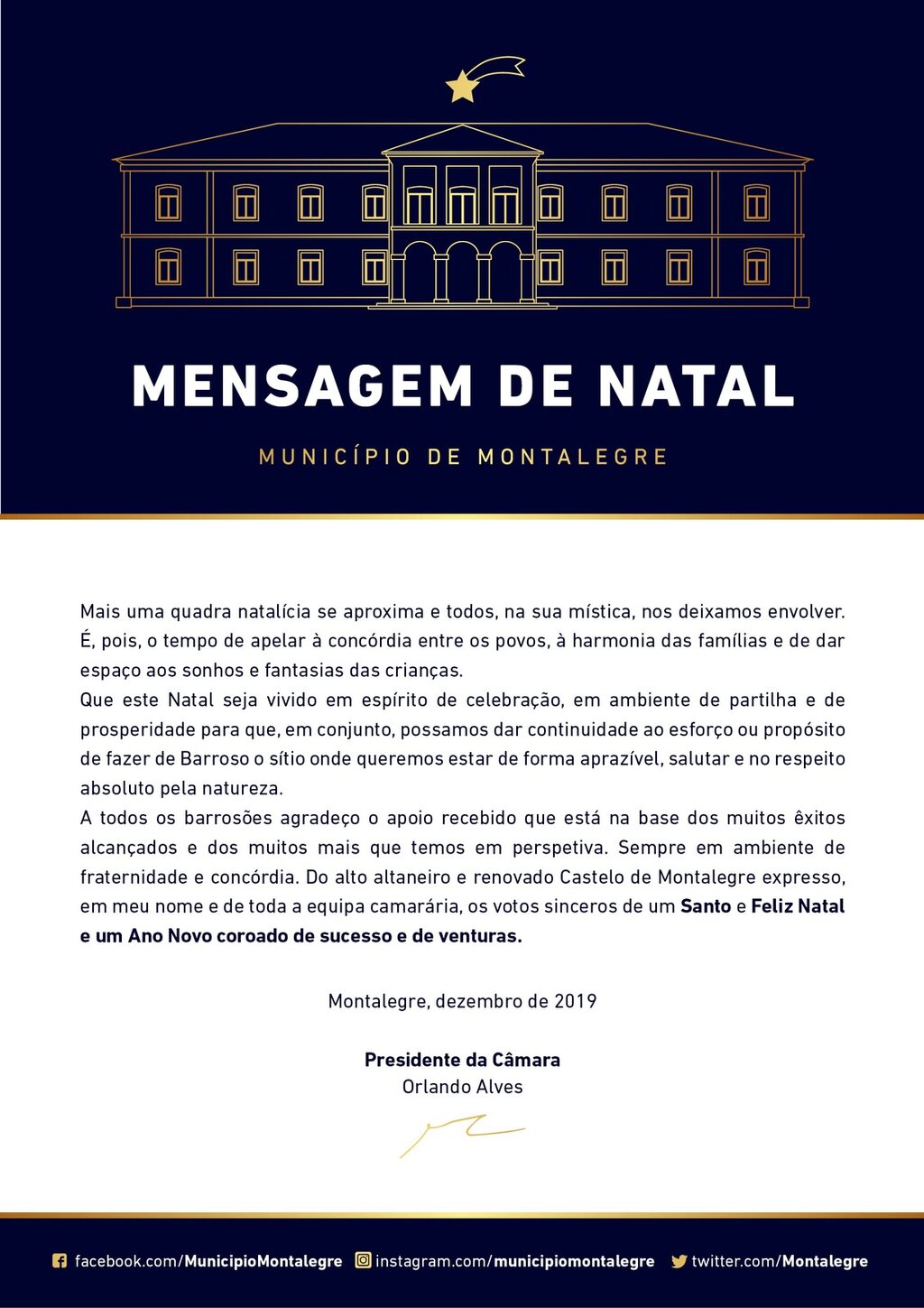 Presidente | Mensagem de Natal - 2019