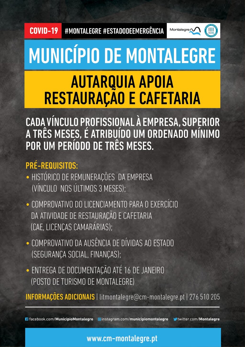 Covid-19 | Autarquia apoia restauração e Cafetaria