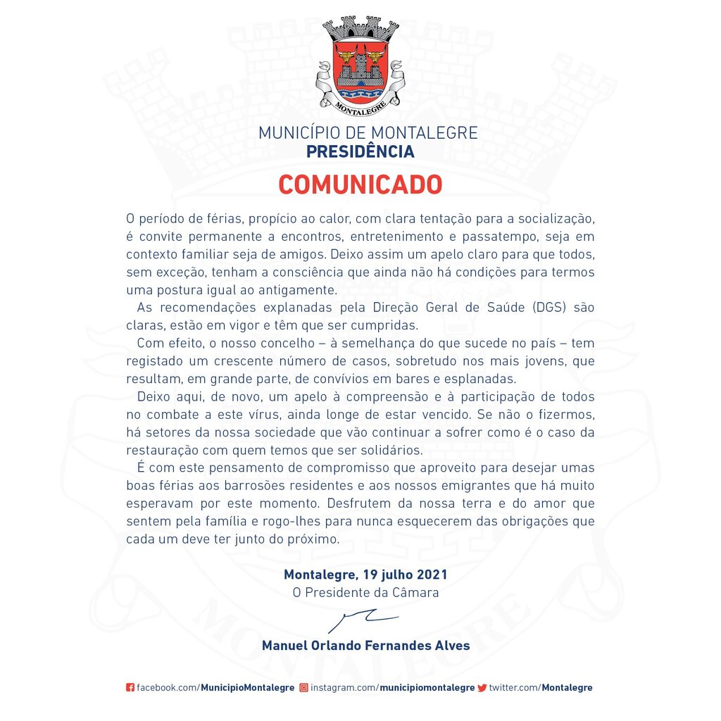 Presidente | Comunicado (19.07.2021)