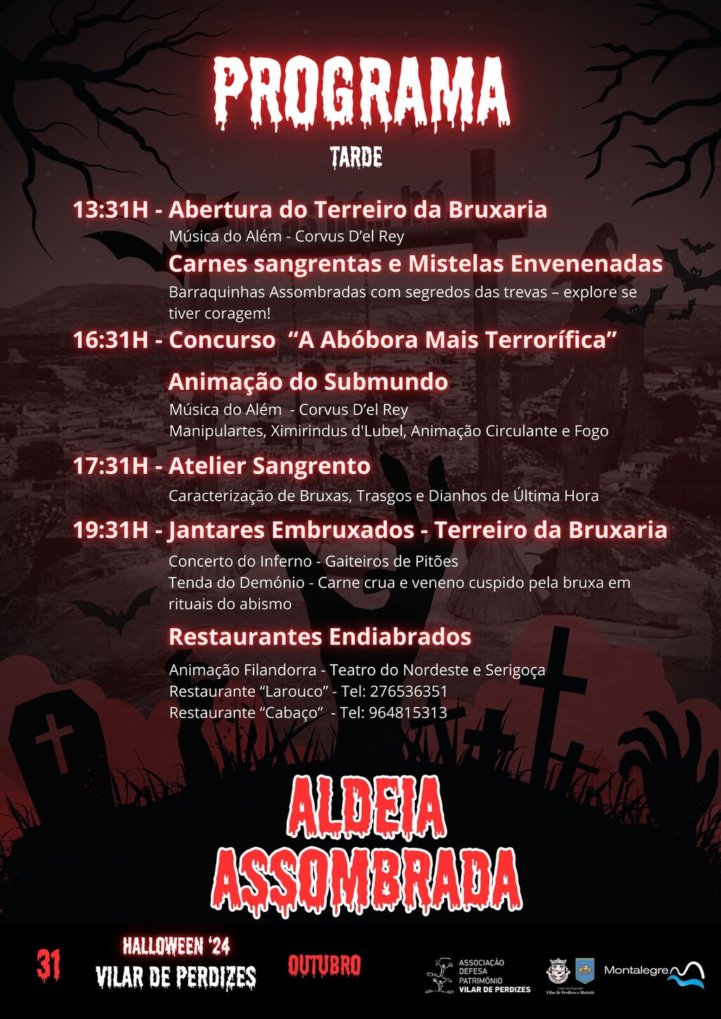 VILAR DE PERDIZES - Halloween 2024 (Programa) Tarde