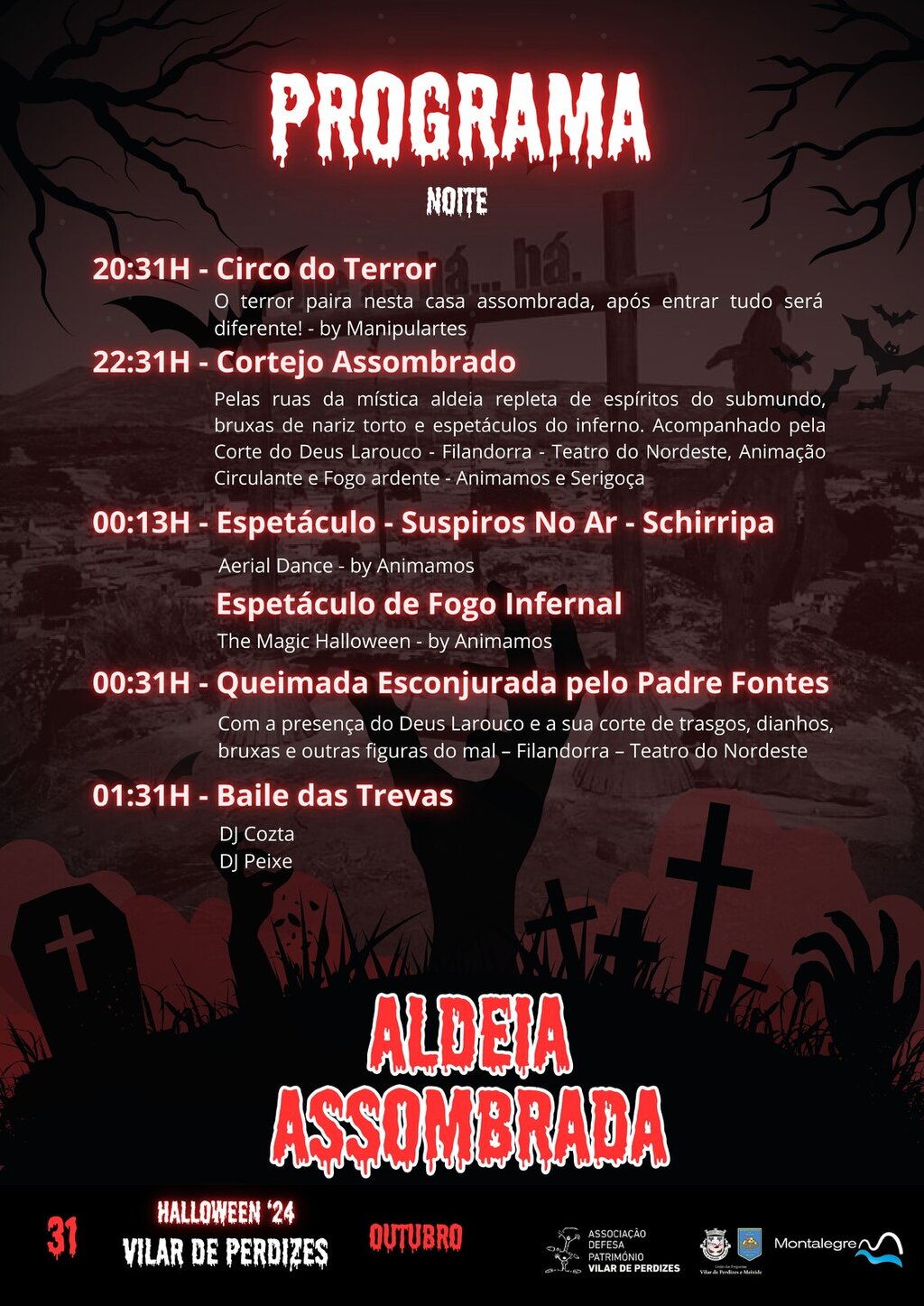 VILAR DE PERDIZES - Halloween 2024 (Programa) Noite